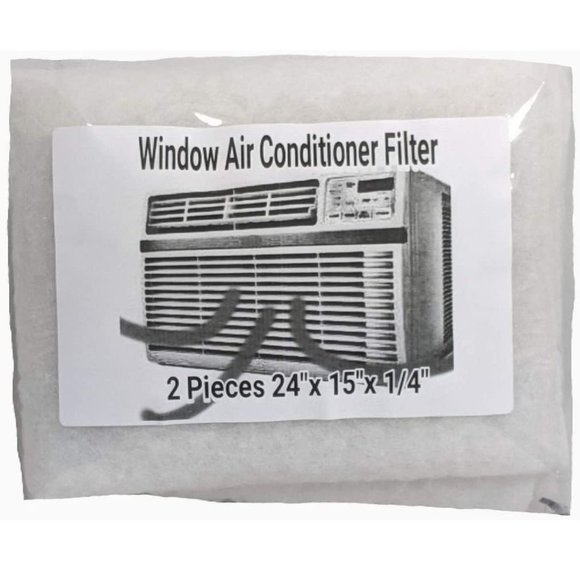 Window Air Conditioner Filter Material 2 Pieces - 24" x 15" x 1/8" Cut To Fit Si - Picture 1 of 4
